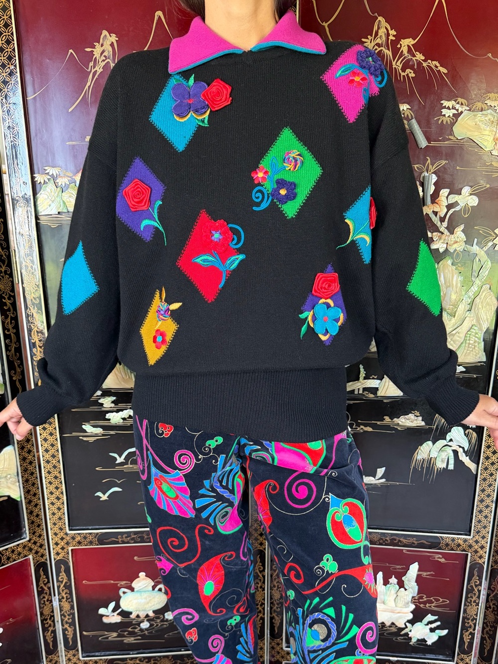 Vintage Escada FW 1989 wool + angora sweater